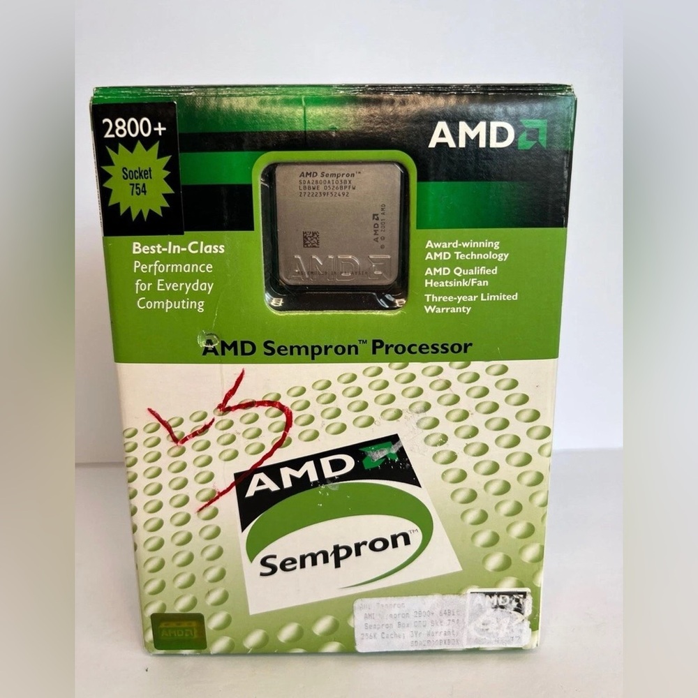 AMD Sempron 2800+ 1600MHz 256KB Cache Socket 754 64Bit CPU SDA2800AI03BX